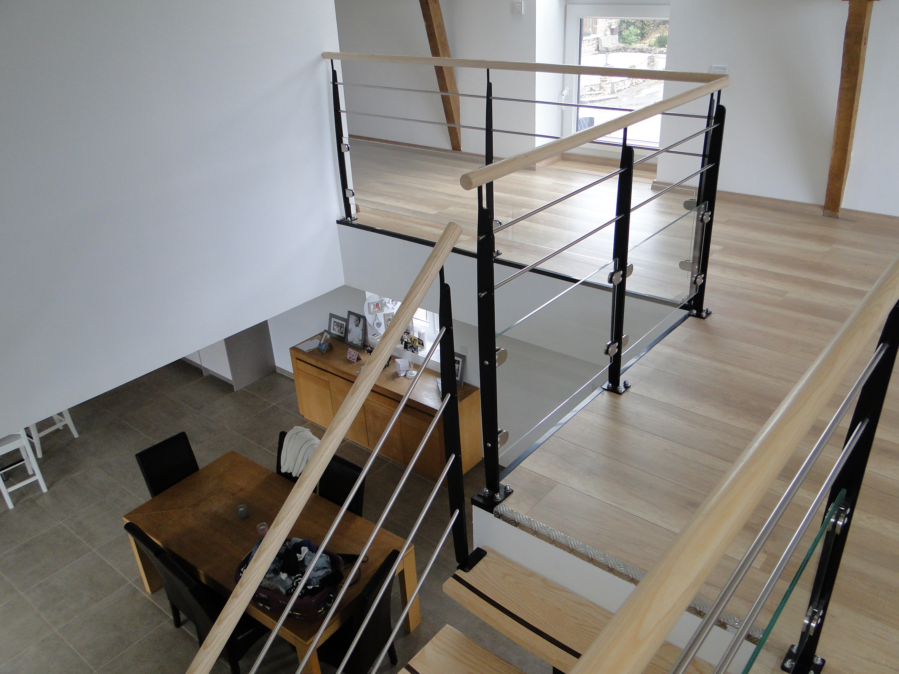 Garde-corps intérieur avec sous-bassement en verre